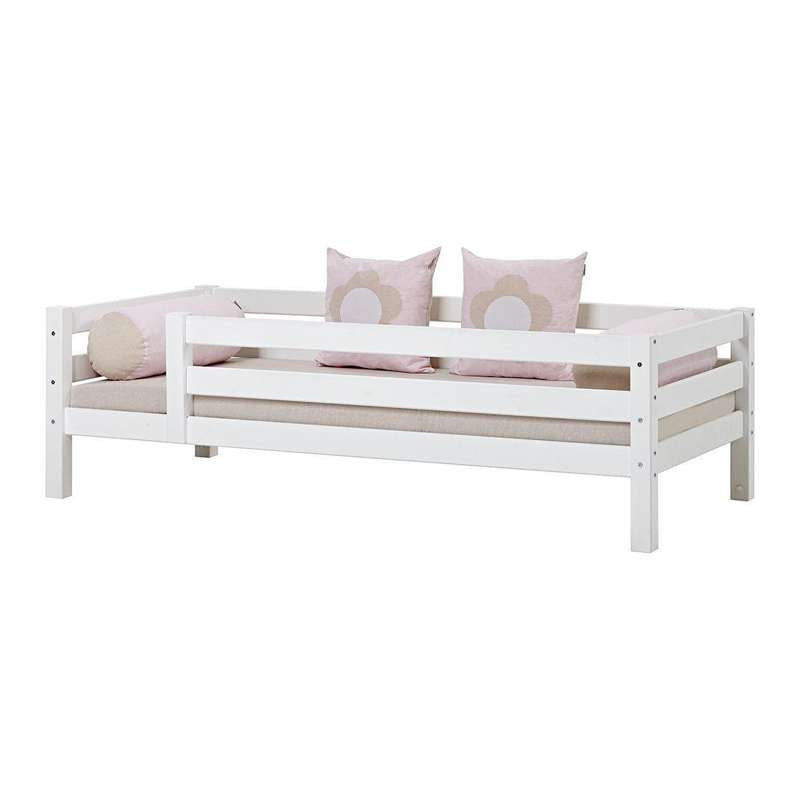 Hoppekids ECO Luxury - Juniorsäng - 90x200 cm. - 3/4 Sänghäst - Flexibel inläggsbotten - Vit 