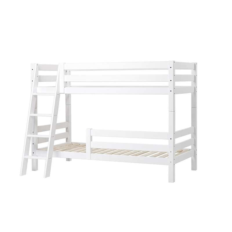 Hoppekids ECO Luxury - Våningsäng m. 1/2 Sänghäst - Snedstig - 150 cm. - Flera Storlekar - Vit 