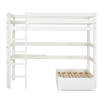 Hoppekids ECO Luxury - MEGA Säng med Lounge Modul och Bordskiva - 90x200 cm. - Vit 