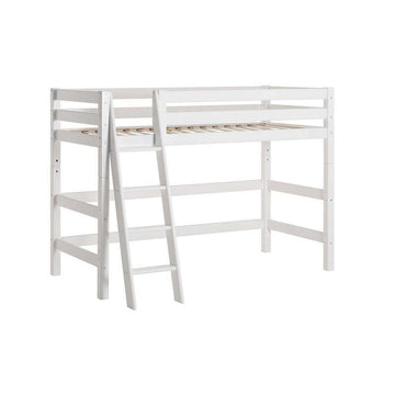Hoppekids ECO Luxury - Mellanhög säng - 90x200 cm. - Snedstig - Flexibel Inläggsbotten - Vit 