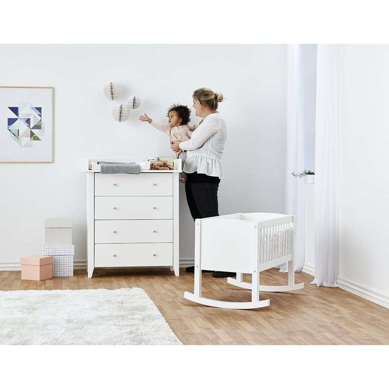 Hoppekids Quiltad Vuggrand - 40x80 cm. - Vit 