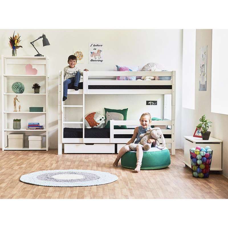 Hoppekids ECO Luxury - Rakt Stege till Våningsäng - Vit 