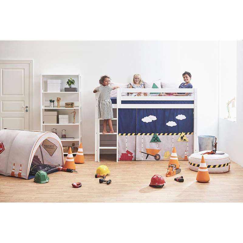 Hoppekids ECO Luxury - Rakt Stege till Mellanhög säng - Vit 