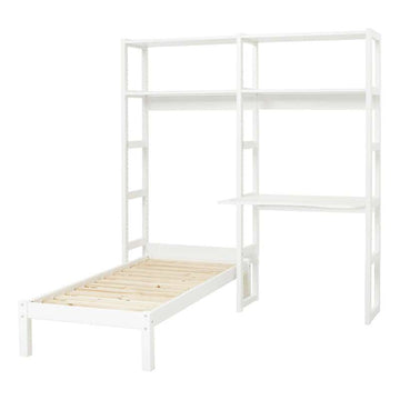 Hoppekids STOREY - Hylla - 2 Sektioner m. 4 Hyllor - Skrivbord och Säng - Flera Storlekar - Vit 