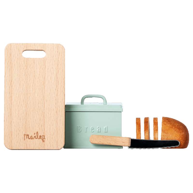 Maileg Brödbox m. Skärbräda och Kniv - Miniatyr 