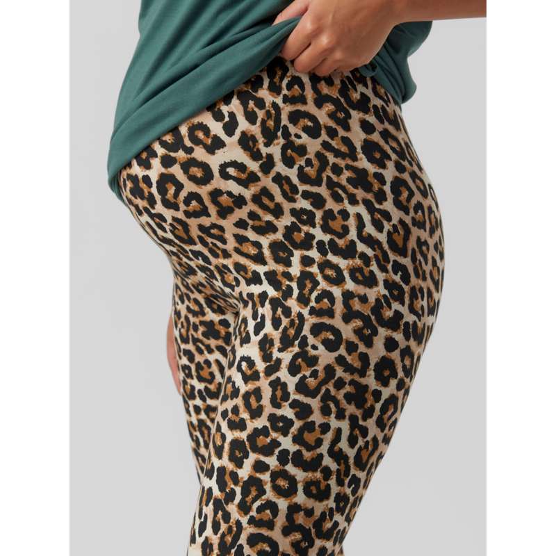 Mamalicious MLSANNI Graviditets-Leggings - 2-pack - Svart/Leopard 