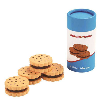 MaMaMeMo Lekmat i Trä - Chokladkex i Förpackning - 4 st. 
