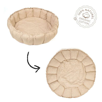 Play & Go Bloom - Babynest/Lekmatta - Randig Brun 