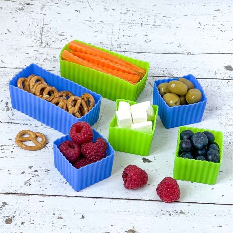 Yumbox - Silikonformar till Matlådan - 6 st. - Blå/Grön 