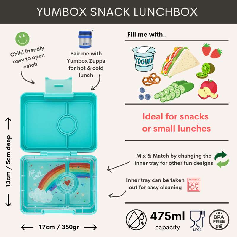 Yumbox Matlåda - Minisnack - 3 rum - Yoyo Yellow/Shark 