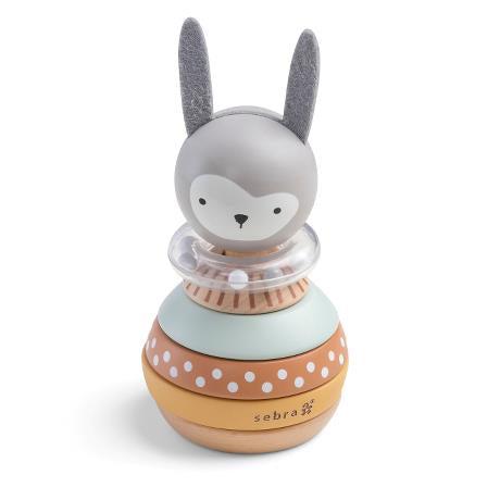 Sebra Träleksak stapelhare - Woodland-Stableklossar-Mammashop.dk