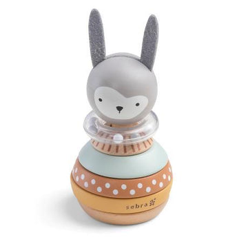 Sebra Träleksak stapelhare - Woodland-Stableklossar-Mammashop.dk